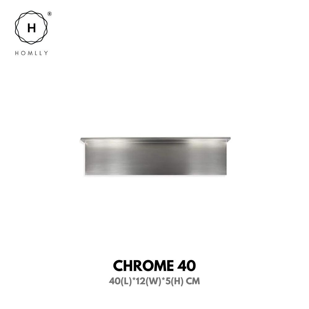 Homlly Tonii Узкая настенная полка-стеллаж из нержавеющей стали CHROME 40