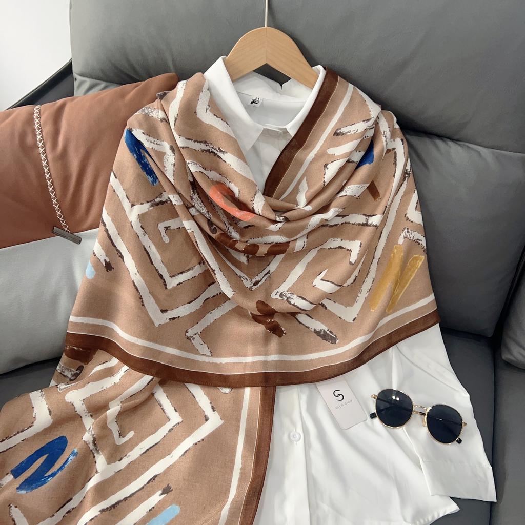 New cotton and linen scarf women's fashion long neck protection scarf decoration versatile air-conditioned room warm shawl