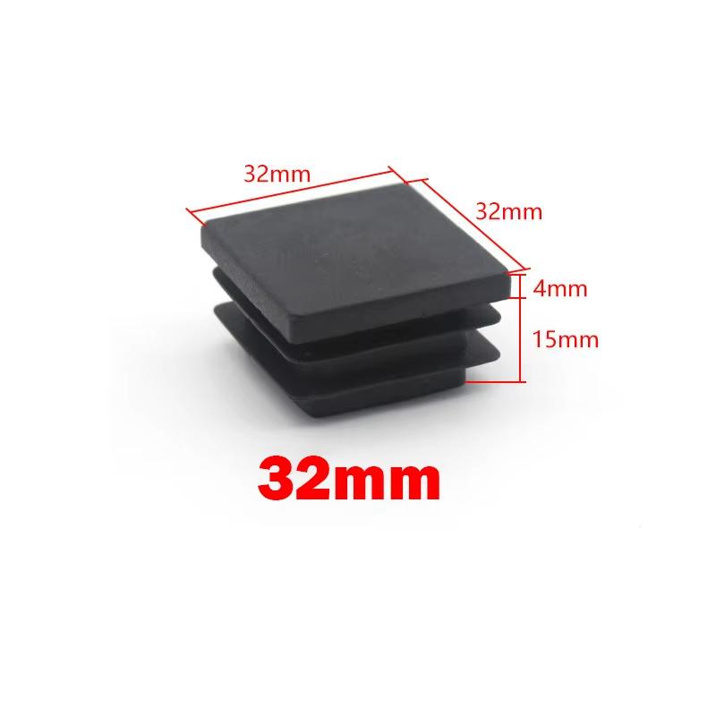 Square Plastic Black Blanking End Caps 13x13mm-120x120mm Inner Plug Cap Furniture Leg Tube Pipe Inserts Plugs Decorative Dust