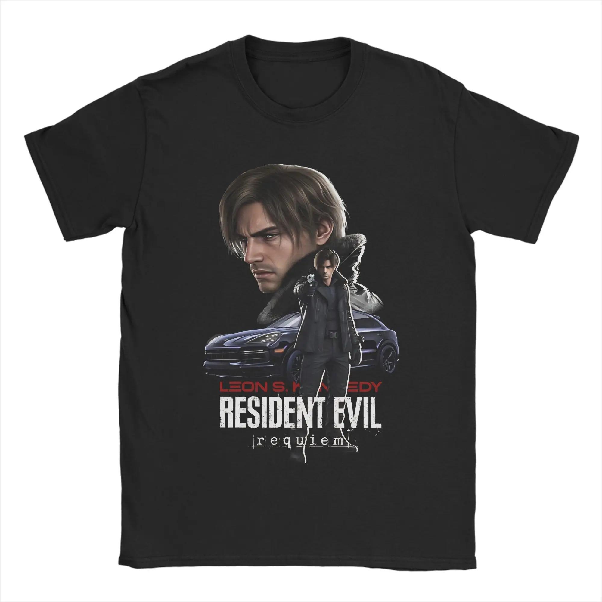 

Футболка Resident Evil Leon & Claire Requiem , Унісекс, Вуличний одяг для фанатів ігор, 100% Бавовна, Повсякденний топ з коротким рукавом XXXL рожевий