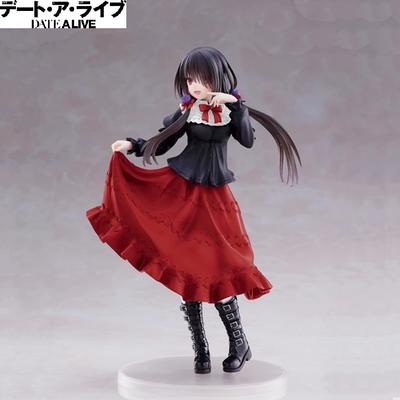 Latest DATE A LIVE Tokisaki Kurumi Anime Figure Adorable Girls Model Toy PVC Black Gown Gown Up Standing Model Car Model Ornaments Toy