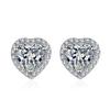 D Color VVS1 2Carat Heart Cut Moissanite Earrings for Women 925 Sterling Silver Stylish Jewelry for Lady Daily Wearable