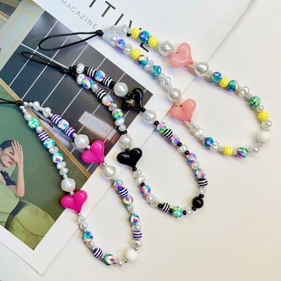 Love Beaded Mobile Phone Chain Mobile Phone Case Lanyard Pendant Hanging Ornament