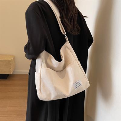 Sacs à bandoulière en velours côtelé pour femmes, mode loisirs Style collège, multi-poches, grande capacité, sacs à main de styliste, fourre-tout