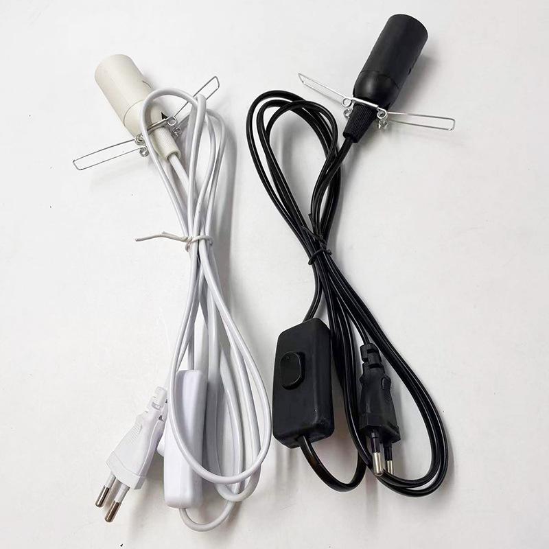 1Pcs EU Plug 1.8 Meters Power Cord Cable Lava Lamp Base Lamp Cord With Switch E14 Hanglamp Holder Light Bulbs SocketGood Quality