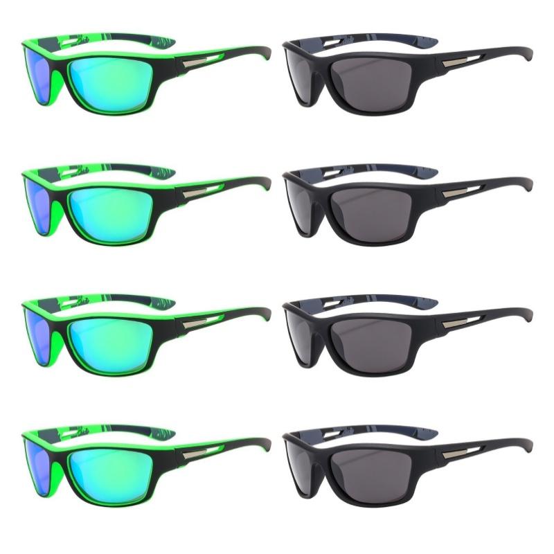 8pcs Fashion Square Men's Super Cool Glasses Trendy Style Ultra Eye-Catching Comfortable Wear Essential Accessory