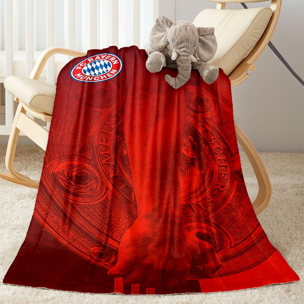 FC Bayern München Decke Bequem Groß für Bettwäsche Büro Bett für Alle Jahreszeiten Digitaldruck Geburtstag Weihnachtsgeschenk Decke