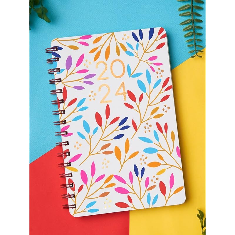 Doodle Undated Yearly Planner (A5, Wiro Bound Hard Cover) | 216 Ruled Pages, 80 Gsm Paper | Daily, Monthly & Yearly Plan