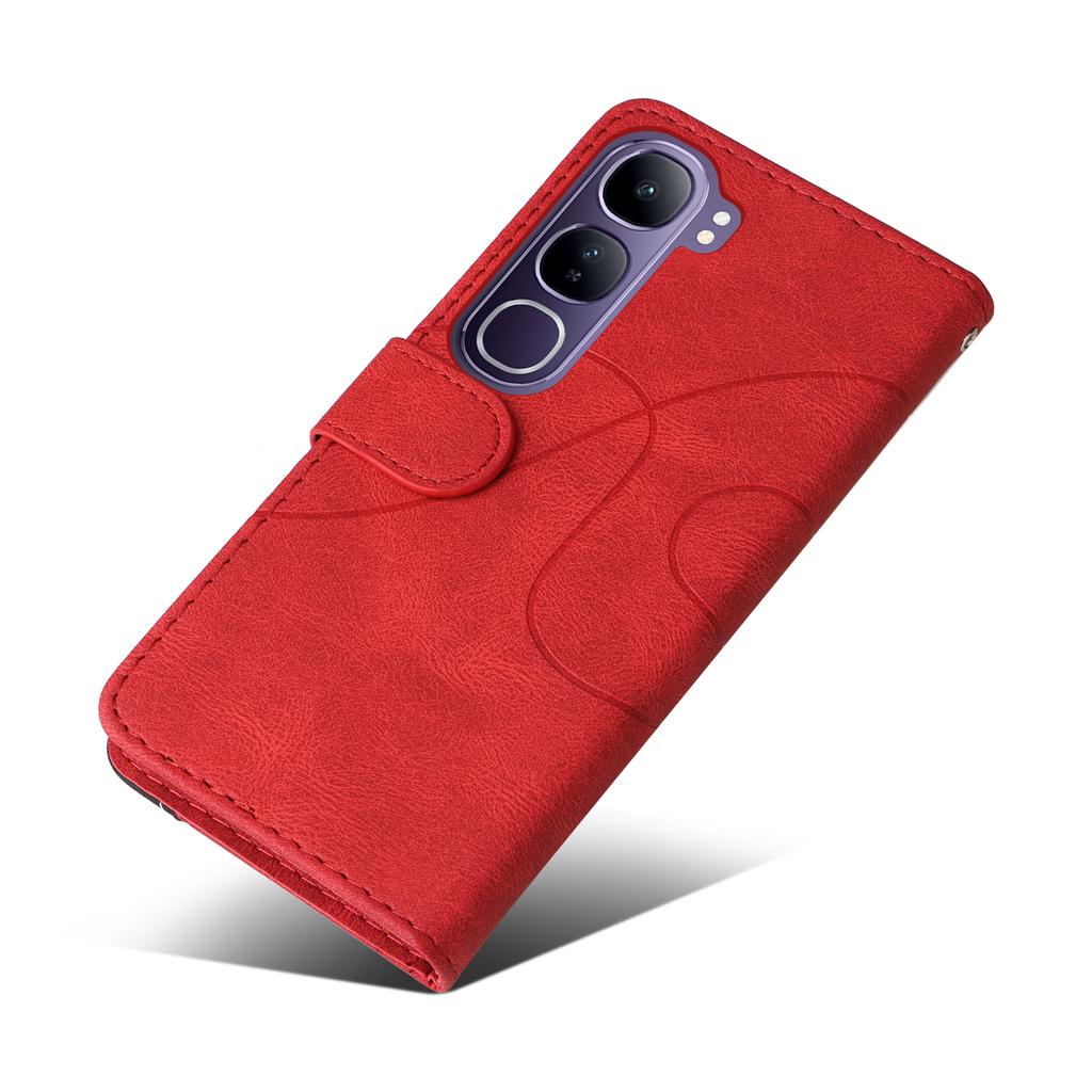 For vivo V40 Lite (Indonesia) 5G/V40 Lite (Indonesia) 4G Leather Case Wallet Stand Color Splicing Phone Cover