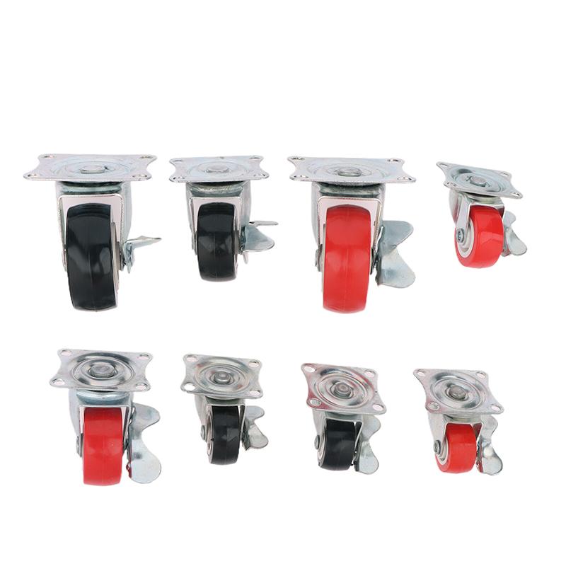 4Pcs 1"/1.25"/1.5"/2" Pvc Furniture Casters Wear Resistant Mute Universal Heavy Trolley Wheels 360 Degrees Swivel Castor