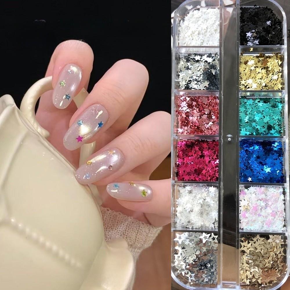 12Grids/Box Sparkling Flakes Nail Art Sequins Accessories Nail Decoration Nail Art Supplies