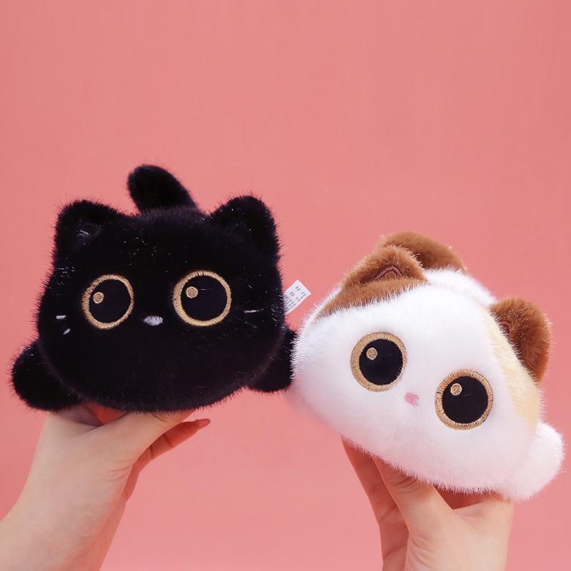 20cm Lying Big-eyed Kitten Doll Soft Stuffed Cartoon Animal Toys Small Cat Desktop Decoration