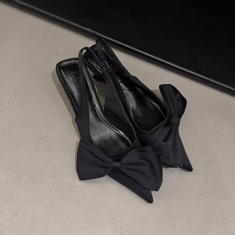 

Модные Элегантные Серебристые Босоножки С Бантом Сбоку На Слинге Женские Шикарные Туфли-Лодочки С Острым Носком На Каблуке-Рюмочке Шпильке Женские Вечерние Туфли для Вечеринки 36 чёрный