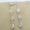 Natürlicher Mondstein handgefertigter Ohrring 925 Sterling Silber Schmuck Damen Ohrhänger