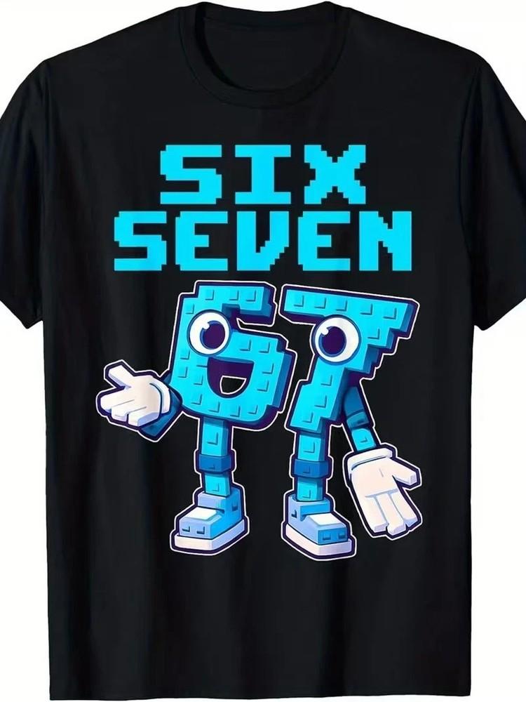 67 Six Seven 6 7 Funny Italian Brainrot Gaming Meme T Shirt reprint sale 40% off Unisex T-Shirt S