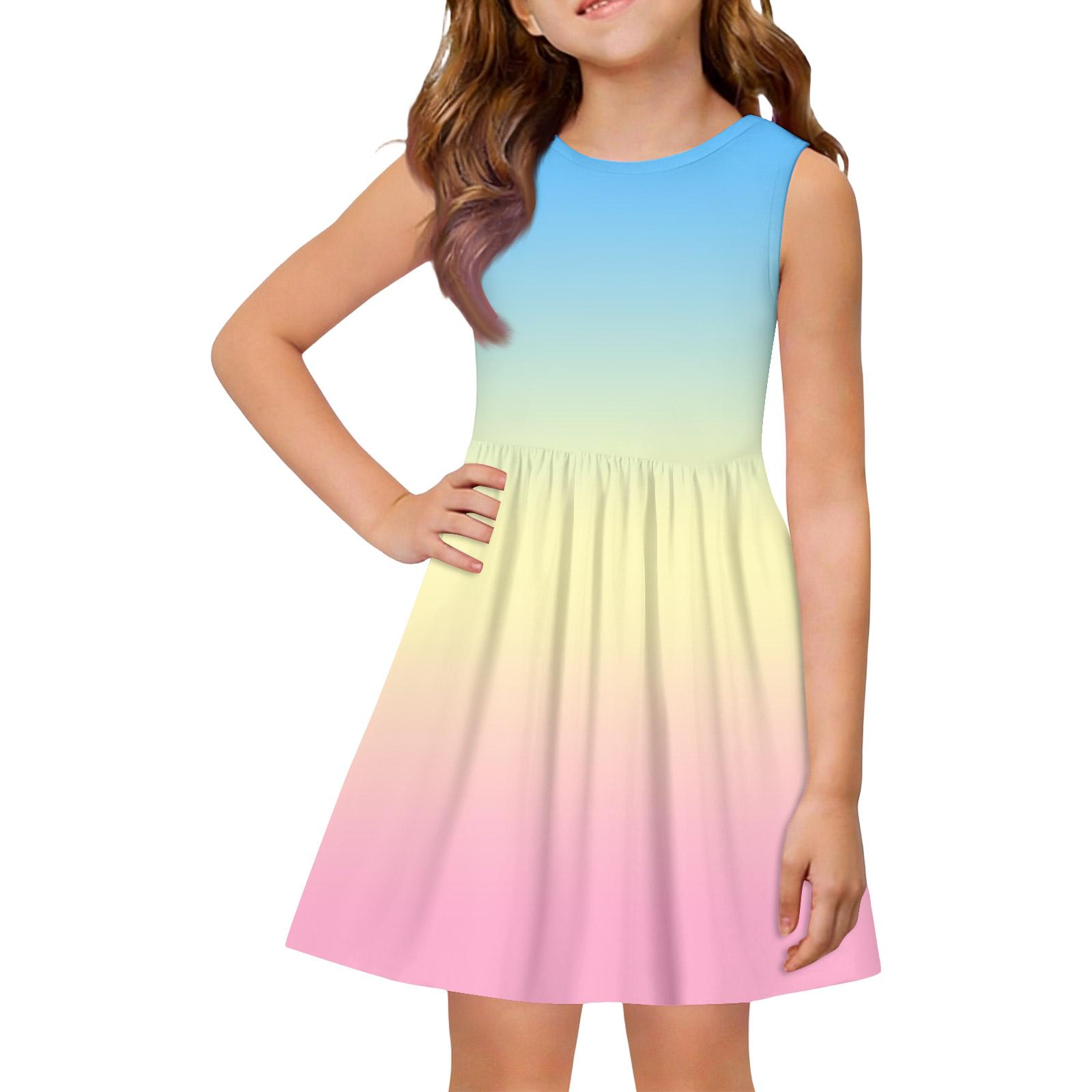 

Летнее платье-принцесса для девочек - Платье-сарафан А-силуэта со вставками 110 бежевый