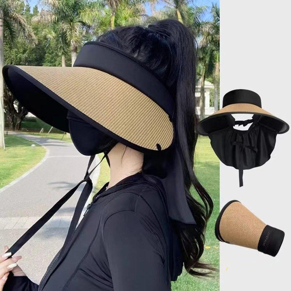 2025 New Sun Hat for Women Summer Outdoor Large Brim Straw Sun Hats