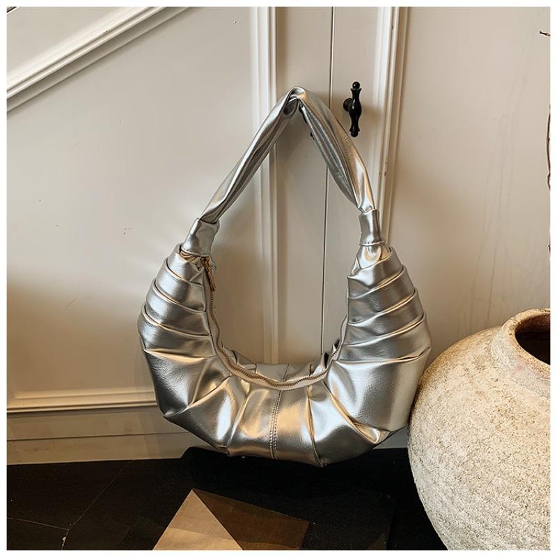 Spring Fashion Casual Premium Texture Design Pleated Dumpling Handbag Temperament Shoulder Armpit Bag