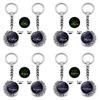 Stunning Zodiac Starry Night Keychain With Luminous Time Gem Moon Pendant