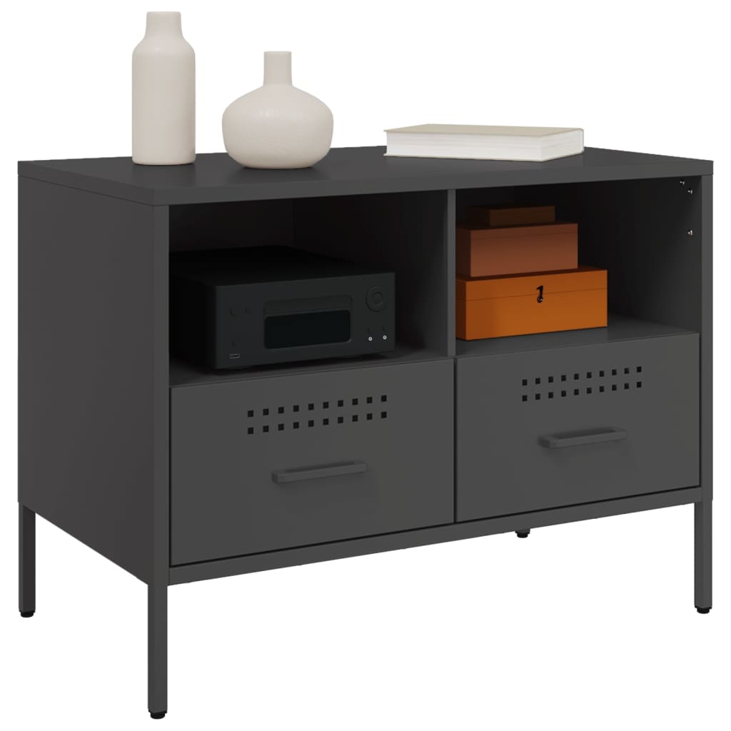 TV Stand Black 68 X 39 X 50.5 Cm Steel