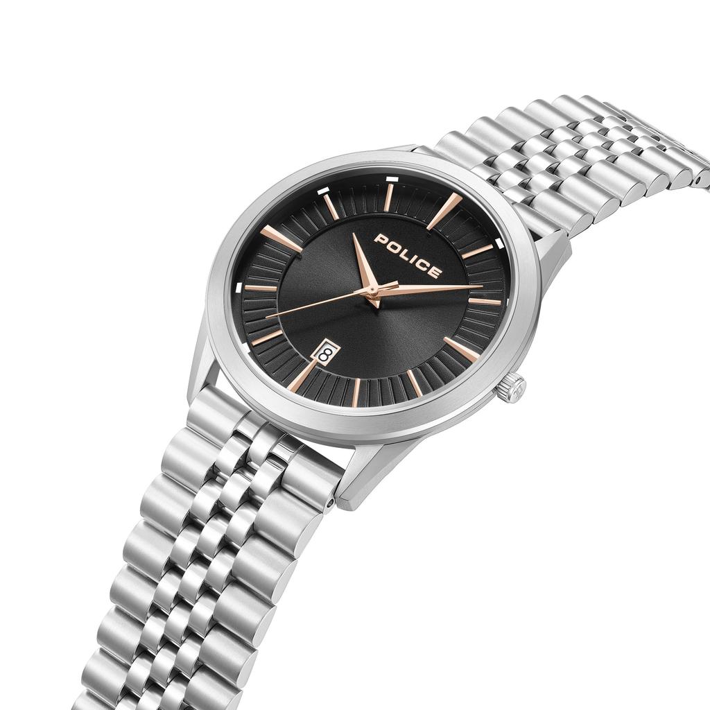 Uhr PATRIOT Schwarzes Zifferblatt Edelstahlarmband PEWGG1530502 [POLICE][Authentisch] Herren