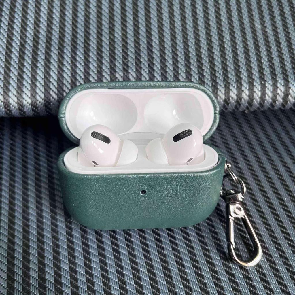 PU Leather Solid Color Wireless Earphone Case for Airpods Pro 2 & Airpods 4 3 2 1 Scratch-proof Drop-proof Inner Flocking Cover