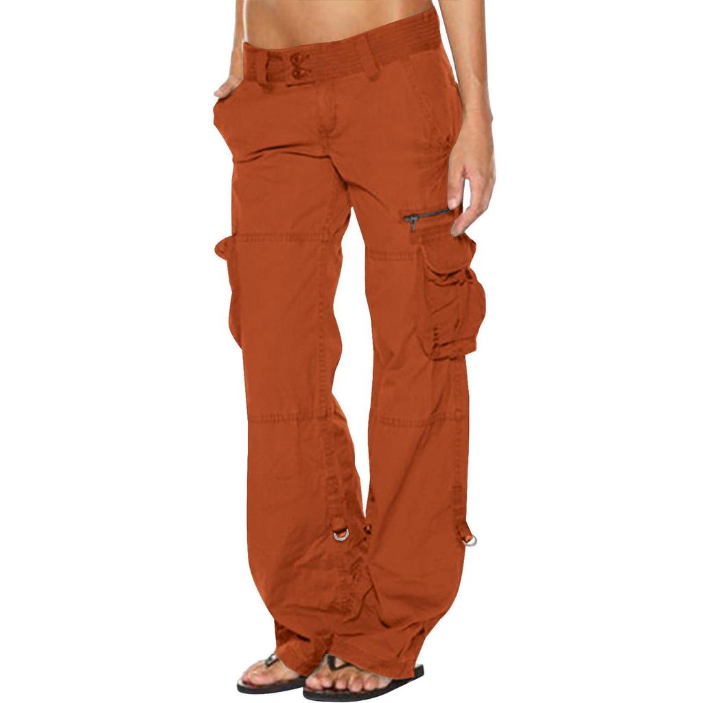 Retro French Wide-Leg Women's Cargo Pants with Multi-Pocket Design - European & American Style, Casual and Loose Fit