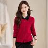 POLO Neck Women's Sweater Cardigan Autumn and Winter Fried Dough Twists Loose Knit Coat Lapel Top