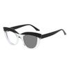 Women'S Ins Style Photochromic Myopia Glasses Colour Block Cat Eye Personalised Large Frame Anti Blue Light Short Sight Glasses