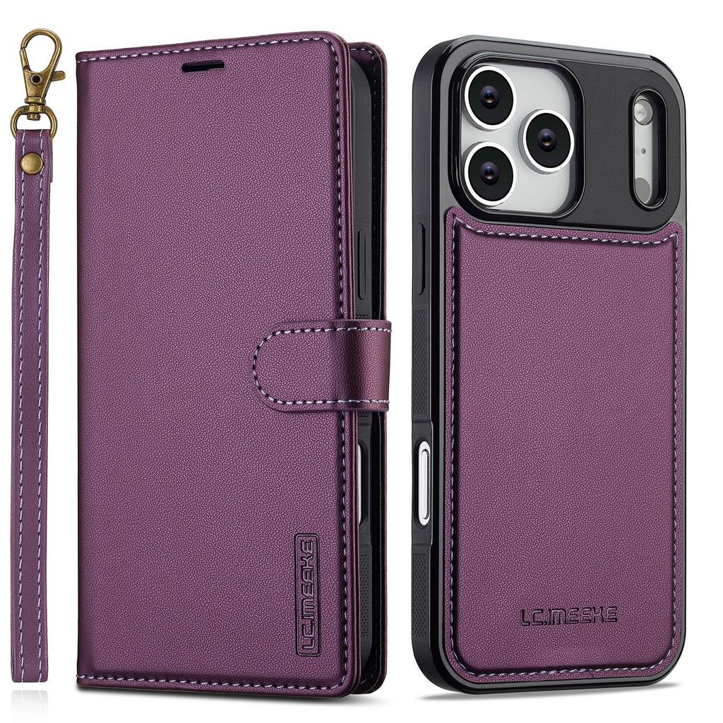 2 in 1 Detachable Leather Phone Case for IPhone 17E 16E  Air 17 16 15 14 13 12 11 Pro Max XS XR 7 8 Plus Magnetic Wallet Cover