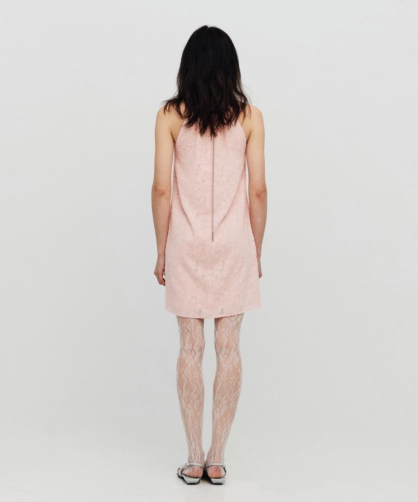 SEALOT Shirred Neck Chain Mini Dress (Pink)