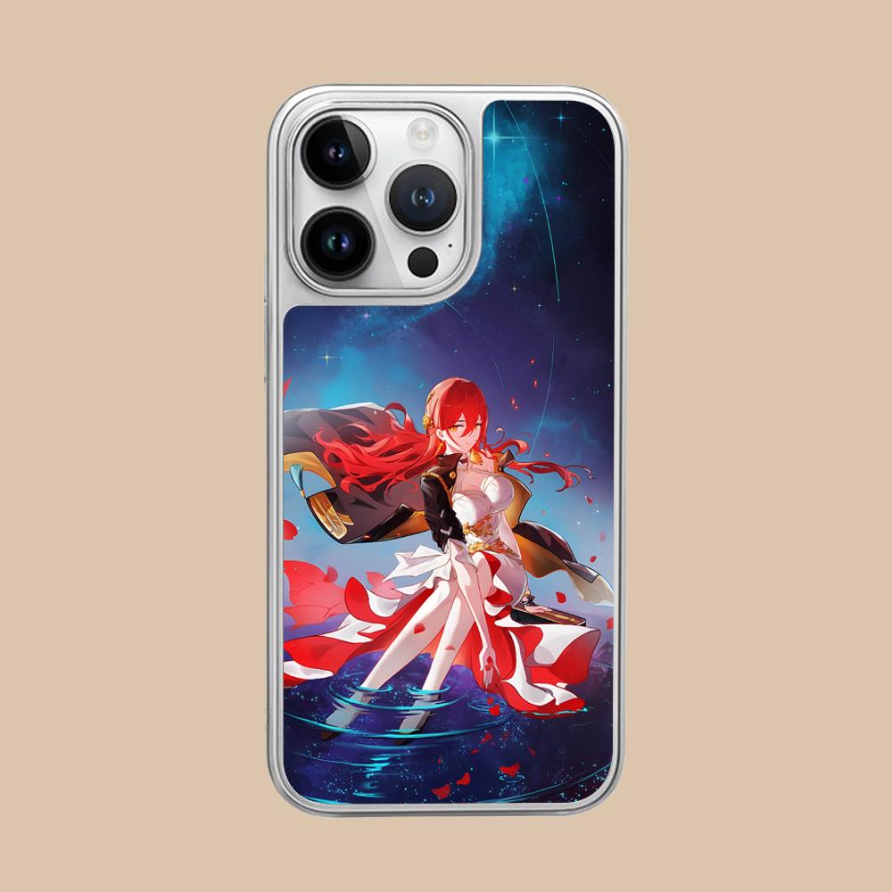 HSR Himeko Silver Plating Mobile Phone Case for iPhone 17 16 15 14 13 12 11 Air Pro Max Plus Colorful Cover