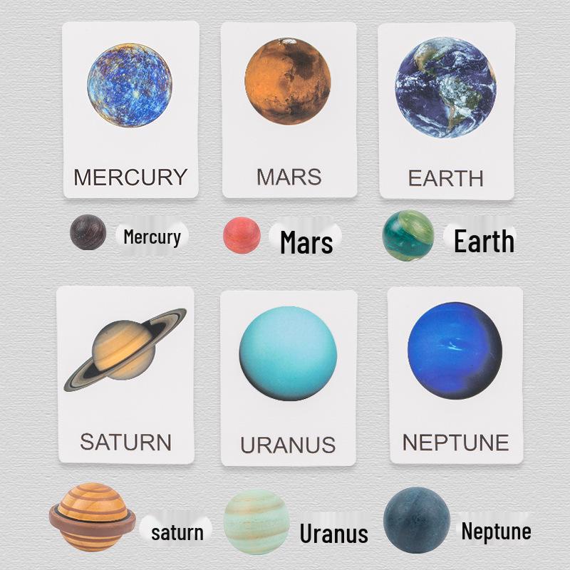 Cross-Border Solar System Wooden Puzzle - Planet Board for Early Education