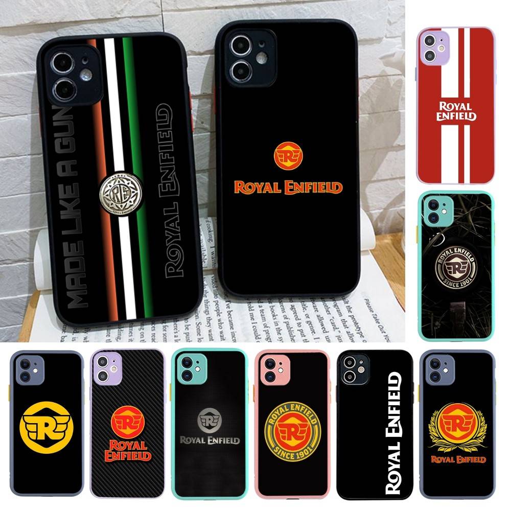 R-ROYALS E-ENFIELDS Logo For IPhone 16 13 15 11 12 14 Pro Max 15 16 Plus X XS MAX Matte Phone Cover