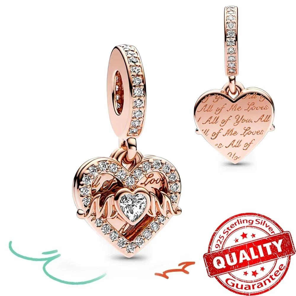 Sweet Copper Mother Love Heart Charms Pendant Fit Original Bracelet Family Tree Bead Diy Fine Jewelry New Year Gift