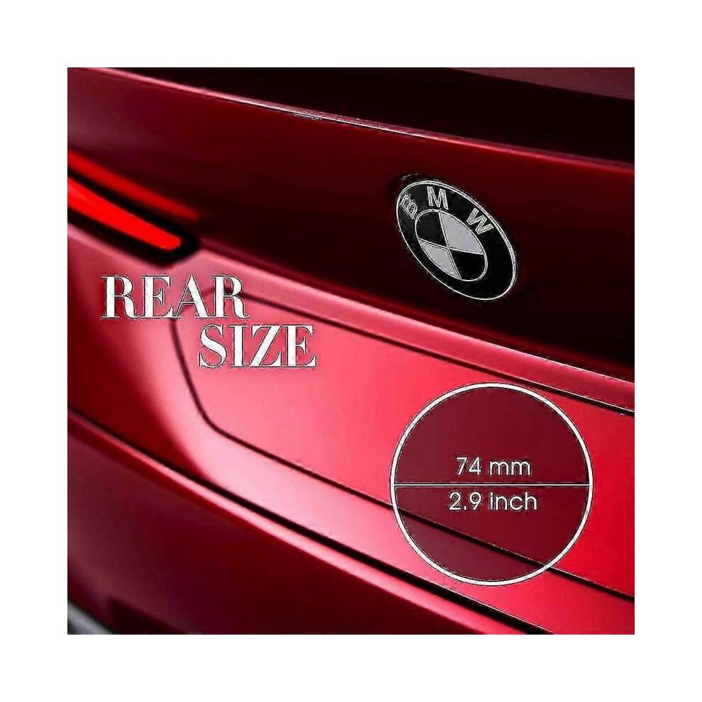 7pcs Black Logo Hood and Trunk for All Models E30 E36 E46 E34 E39 E60 E65 E38 X3 X5 X6 3 4 5 6 7 8 (82mm + 73mm)