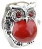 ZooooM Owl Design Finger Ring Watch with Lid, One Size Fits All (Red) ZM-WATCH3318-RD