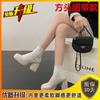 Zapatos Mary Jane, tacones altos, plataforma gruesa impermeable, suela gruesa, charol Spice Girl japonés, temperamento negro pequeño cuero francés.