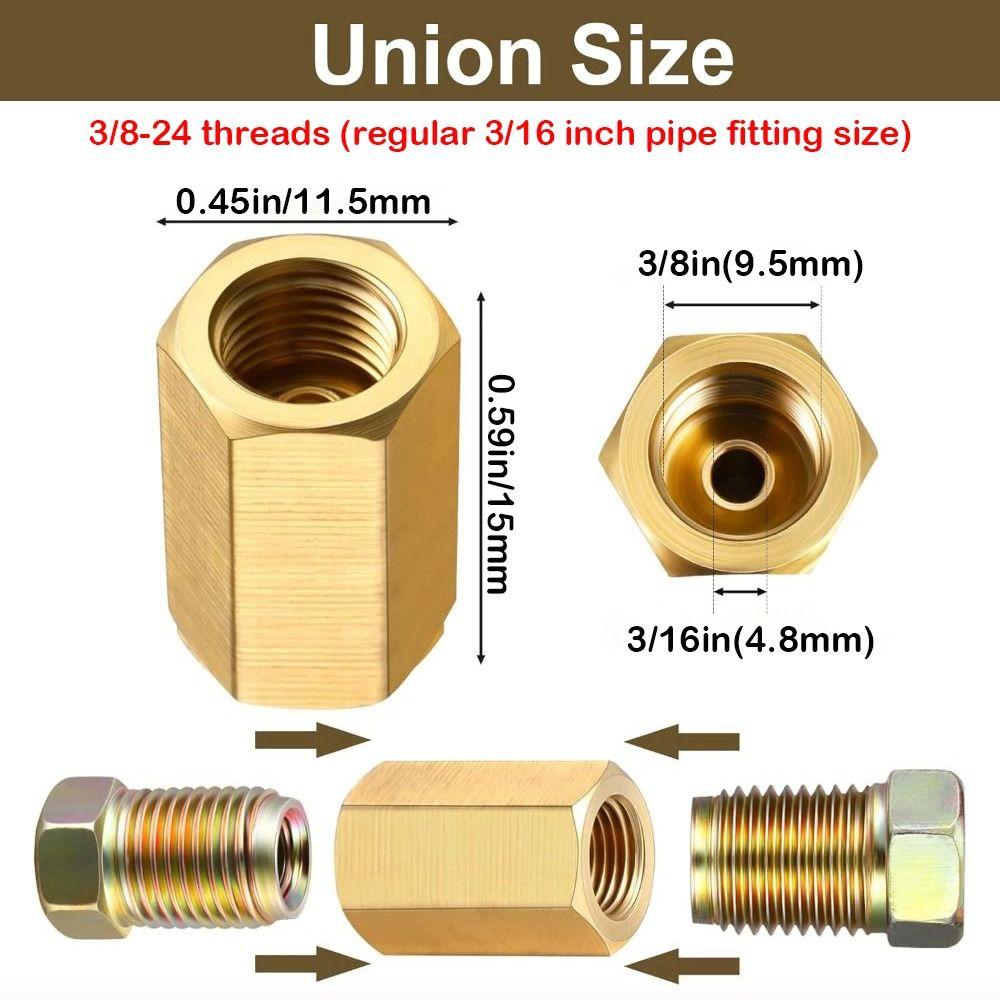 7/16 Inch-24 Threads Brake Line Fitting Inverted Flare Fitting Vehicle Tube Connection