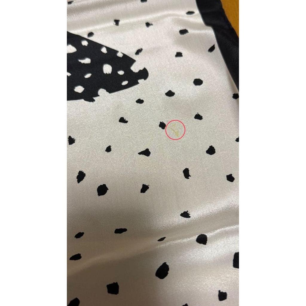 Used Hanae Mori Silk Scarf Black and White Furoshiki