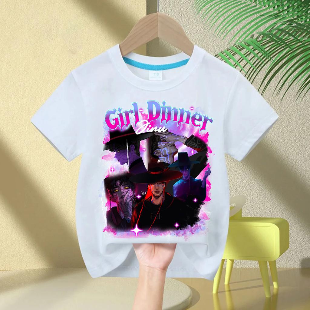KPop Demon Hunters Kids T-shirt Movie Crew Neck Cartoon Boys Girls Tee Print Fashion Casual Tops Casual Baby Clothes
