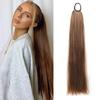 Synthetic Ponytail Extensions Elastic Band Wrap Around Straight Ponytail Extension for Women 24" Long Straight Soft Natural Ponytail