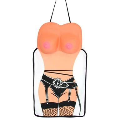 Sexy Woman Apron with 3D Breasts and Garter Belt and Belt
