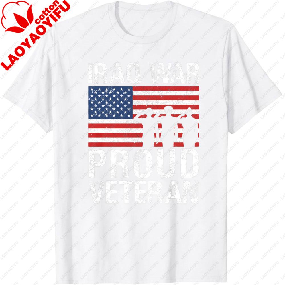 Proud Iraq Veteran Unisex Shirt Veteran Gift for Military Vet Unisex Women Combat Tops Unisex Clothes Summer Short Sleeve Tees
