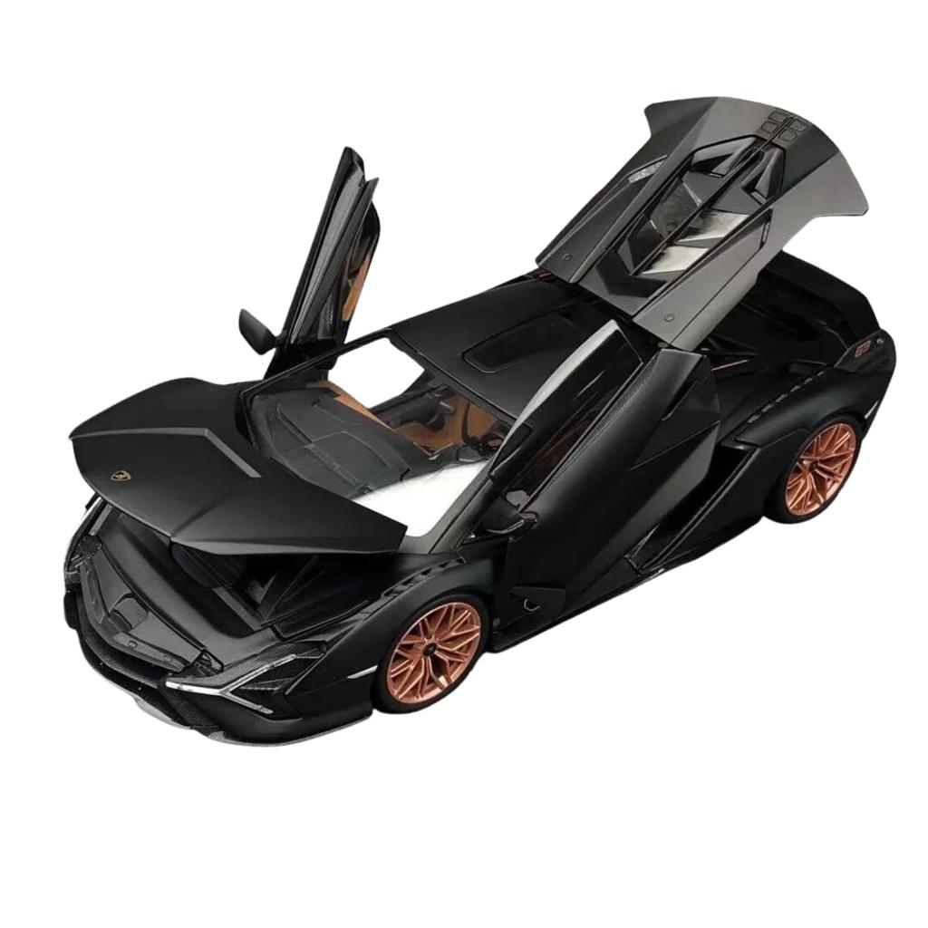 Bburago 1/18 Scale Lamborghini Sián FKP 37 Black (Special Color Version, Not Catalog Included) / Diecast Model Car, Finished Product, 18-11046 BK(CN)