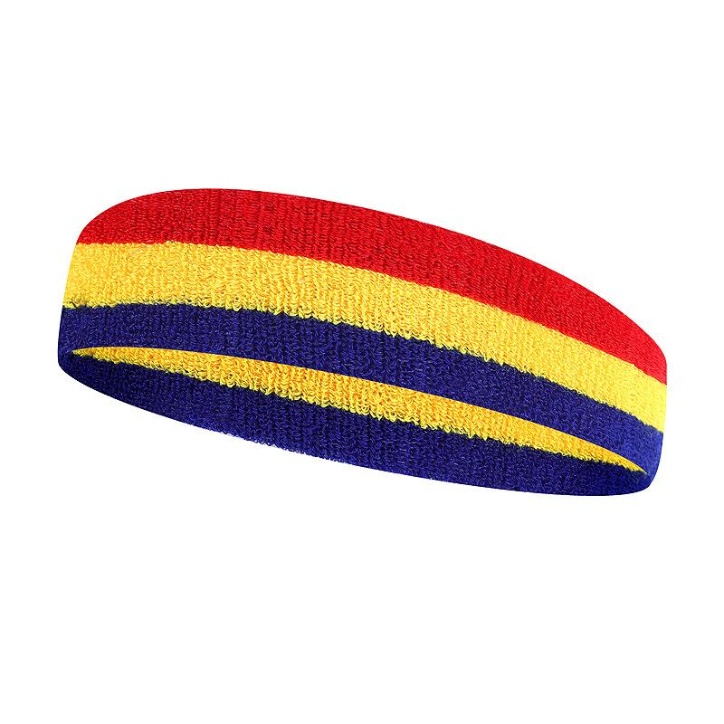 Rainbow Sweat Absorbent Headband for Sports Running Fitness Cotton Towel Hair Band Men and Women Sports Safety