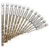 13PC Hexagonal Handle Titanium-Plated Twist Drill Bit Set (1.5-6.5mm) for Electric Drills and Screwdrivers