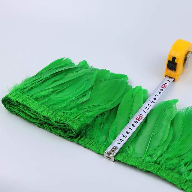 1Meter Dyed Golden Goose Feather Trims for DIY Craft Party Wedding Dress Carnival Ribbon Clothes Decor Plumas Accessories15-20cm