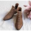New Women's Boots Autumn Pointed Head Rivets Personality Ankle Boots Women Sneakers Chelsea Botas De Mujer