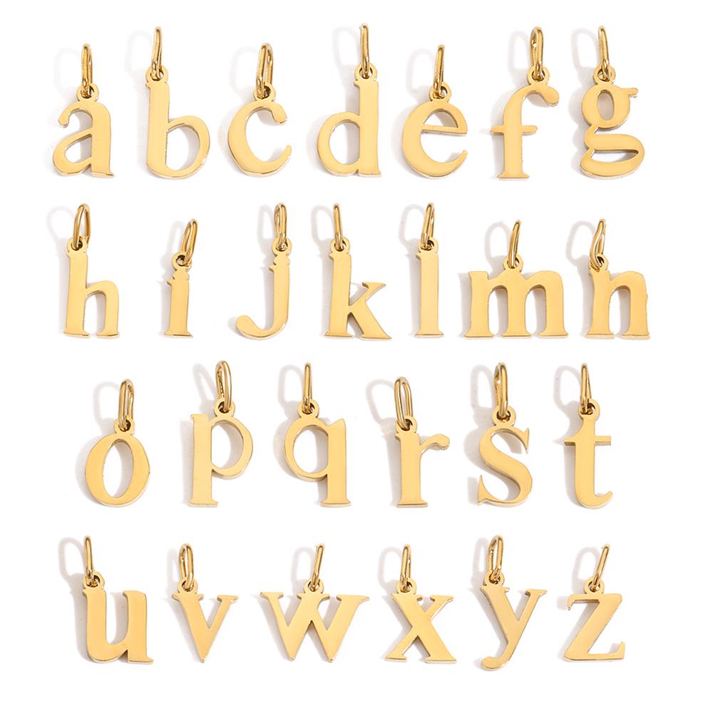 Chi Hang Jewelry Stainless Steel Lowercase Alphabet Pendant - 26 Letters